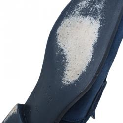 Pre Owned Gucci Blue Suede Loafers Size 42.5