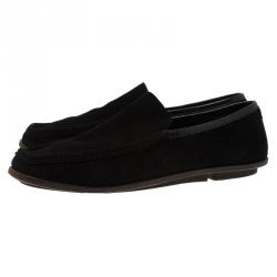 Pre Owned Gucci Black Suede Loafers Size 42