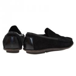 Pre Owned Gucci Black Suede Loafers Size 42
