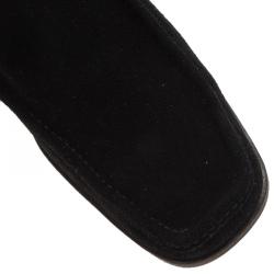 Pre Owned Gucci Black Suede Loafers Size 42