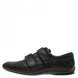 مملوكة مسبقًا حذاء رياضي غوتشي فيلكرو جلد غوتشيسيما أسود مقاس 42