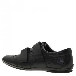 مملوكة مسبقًا حذاء رياضي غوتشي فيلكرو جلد غوتشيسيما أسود مقاس 42