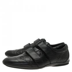 مملوكة مسبقًا حذاء رياضي غوتشي فيلكرو جلد غوتشيسيما أسود مقاس 42