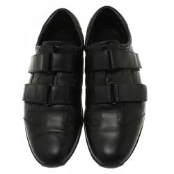 مملوكة مسبقًا حذاء رياضي غوتشي فيلكرو جلد غوتشيسيما أسود مقاس 42