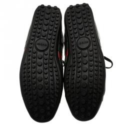 Pre Owned Gucci Black Leather Sneakers Size 42.5