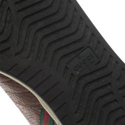 مملوكة مسبقًا Gucci Brown Python Web Detail Sneakers Size 44