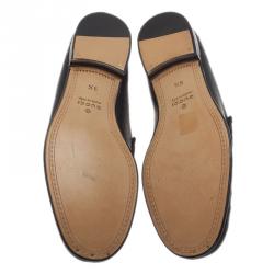 Pre Owned Gucci Black Leather 1953 Horsebit Loafers Size 43.5