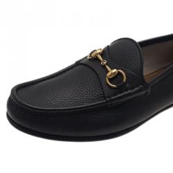 Pre Owned Gucci Black Leather 1953 Horsebit Loafers Size 43.5