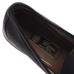 Pre Owned Gucci Black Leather 1953 Horsebit Loafers Size 43.5