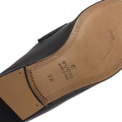Pre Owned Gucci Black Leather 1953 Horsebit Loafers Size 43.5