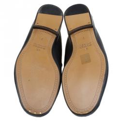مملوكة مسبقًا Gucci Black Leather Hebron Horsebit Loafers Size 41
