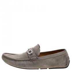 Gucci Grey Suede Bit Loafers Size 43.5