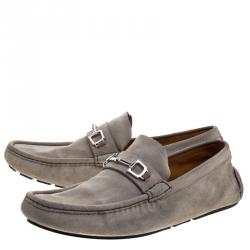 Gucci Grey Suede Bit Loafers Size 43.5