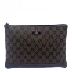 Pre Owned Gucci Dark Brown GG Canvas Vintage Pouch
