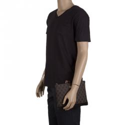 Pre Owned Gucci Dark Brown GG Canvas Vintage Pouch