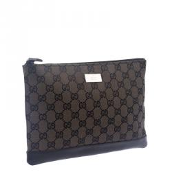 Pre Owned Gucci Dark Brown GG Canvas Vintage Pouch