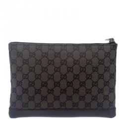 Pre Owned Gucci Dark Brown GG Canvas Vintage Pouch