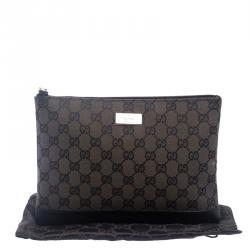 Pre Owned Gucci Dark Brown GG Canvas Vintage Pouch