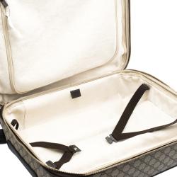 Gucci Beige/Ebony GG Supreme Canvas Medium Four Wheel Carry-On Suitcase 
