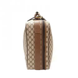 Gucci Dark Brown Monogram Canvas Travel Suitcase