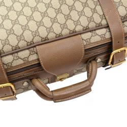 Gucci Dark Brown Monogram Canvas Travel Suitcase