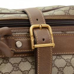 Gucci Dark Brown Monogram Canvas Travel Suitcase
