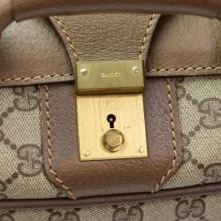 Gucci Dark Brown Monogram Canvas Travel Suitcase