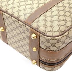 Gucci Dark Brown Monogram Canvas Travel Suitcase
