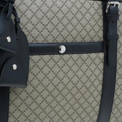 Gucci Beige/Black Diamante Canvas and Leather Briefcase