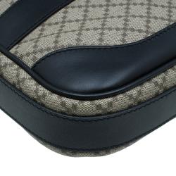 Gucci Beige/Black Diamante Canvas and Leather Briefcase