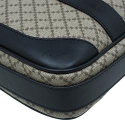 Gucci Beige/Black Diamante Canvas and Leather Briefcase