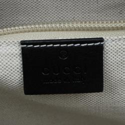 Gucci Beige/Black Diamante Canvas and Leather Briefcase