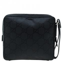 Gucci Black GG Nylon Pouch Bag