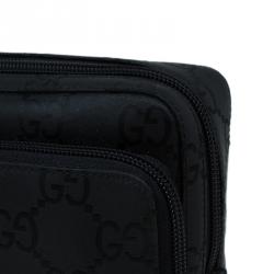 Gucci Black GG Nylon Pouch Bag