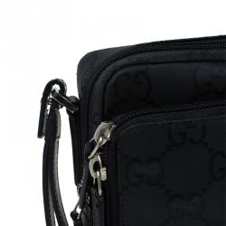 Gucci Black GG Nylon Pouch Bag