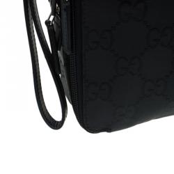 Gucci Black GG Nylon Pouch Bag