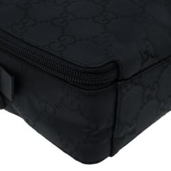 Gucci Black GG Nylon Pouch Bag