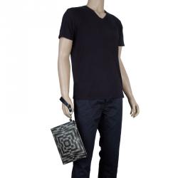 Pre Owned Gucci Beige/Black GG Coated Canvas Caleido Strap Pouch