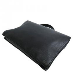 Gucci Black Pebbled Leather Portfolio Briefcase