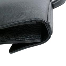 Gucci Black Pebbled Leather Portfolio Briefcase