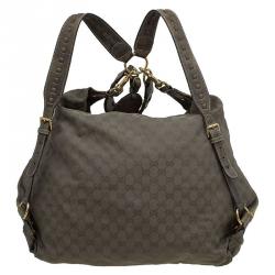 Gucci Fatigue Green GG Canvas and Leather Large Darwin Convertible Backpack