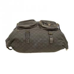 Gucci Fatigue Green GG Canvas and Leather Large Darwin Convertible Backpack