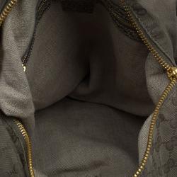 Gucci Fatigue Green GG Canvas and Leather Large Darwin Convertible Backpack