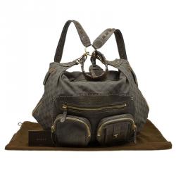 Gucci Fatigue Green GG Canvas and Leather Large Darwin Convertible Backpack