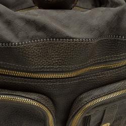 Gucci Fatigue Green GG Canvas and Leather Large Darwin Convertible Backpack