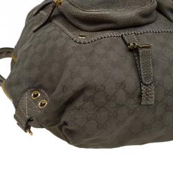 Gucci Fatigue Green GG Canvas and Leather Large Darwin Convertible Backpack