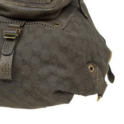 Gucci Fatigue Green GG Canvas and Leather Large Darwin Convertible Backpack