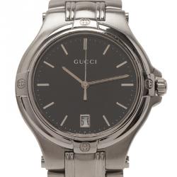 Gucci Black Stainless Steel 9040M Men's Wristwatch 35 mm