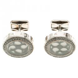 Harry Winston Ocean Diamonds & 18k White Gold Round Cufflinks