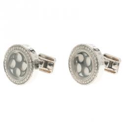 Harry Winston Ocean Diamonds & 18k White Gold Round Cufflinks